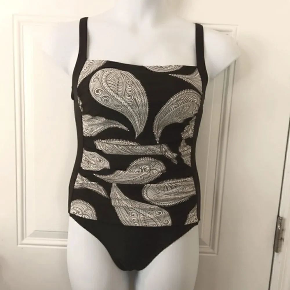 Lascana for Venus black white and taupe one piece swimsuit